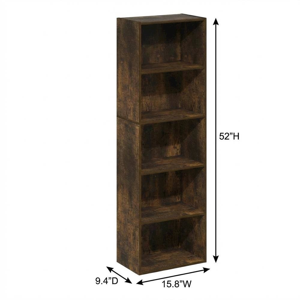 Wooden bookcase in natural finish with sturdy construction for home, office use
