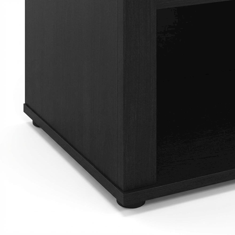 Wood TV Stand with Fireplace, Americano Finish, 70-Inch Wide