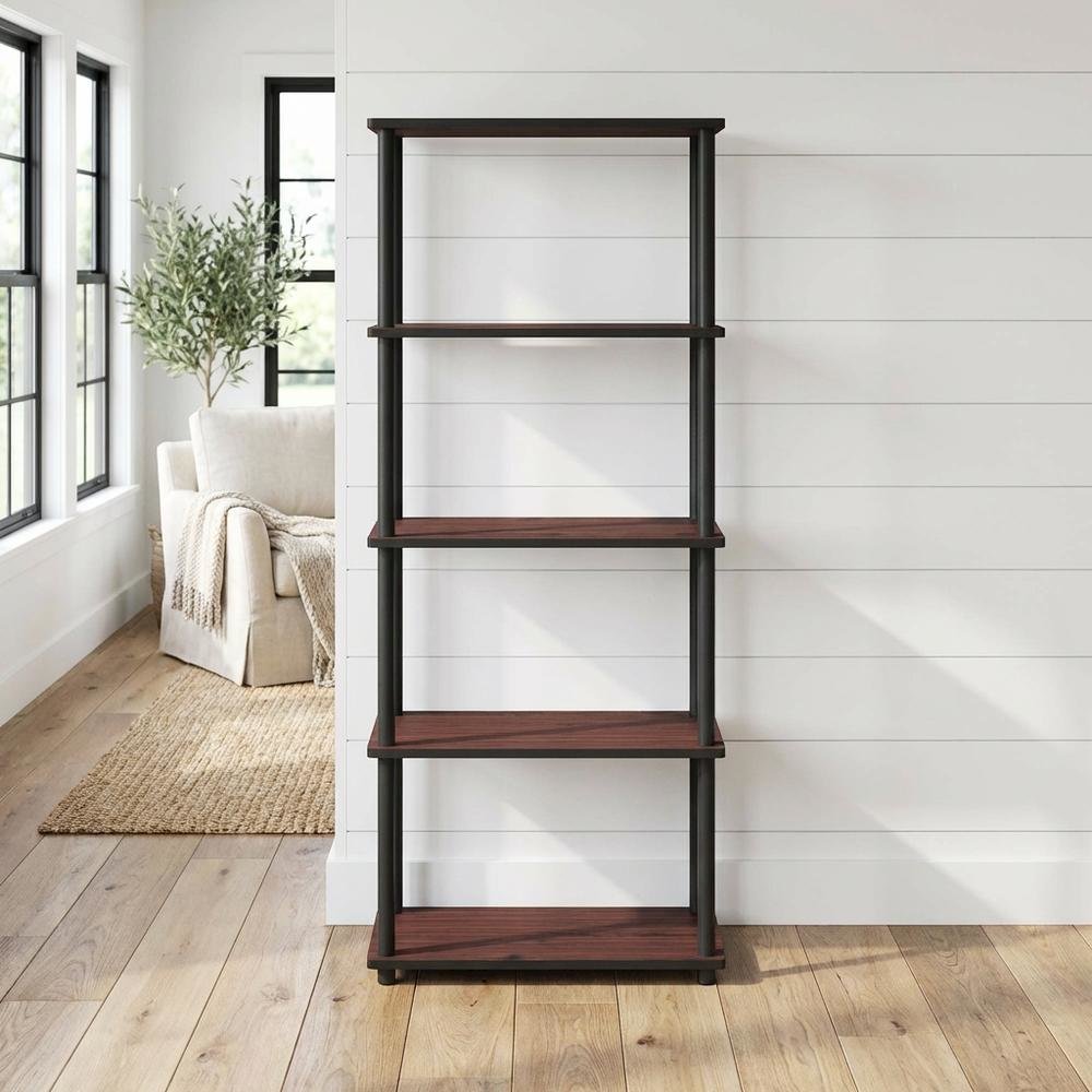 Wooden bookcase with sleek design and versatile storage