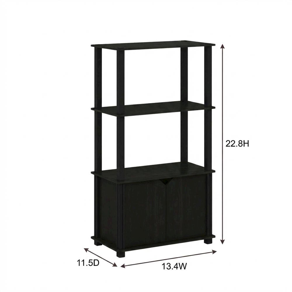 3-Tier End Table Set in Americano and Chrome Finish with Modern Design