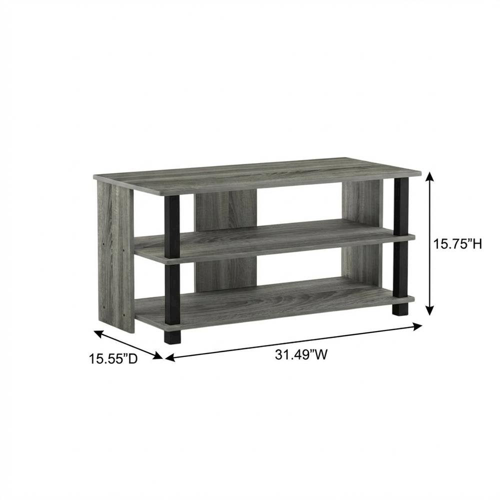 Wooden 3-Tier TV Stand, TVs up to 40 inches, Modern Style, Space-Saving Design