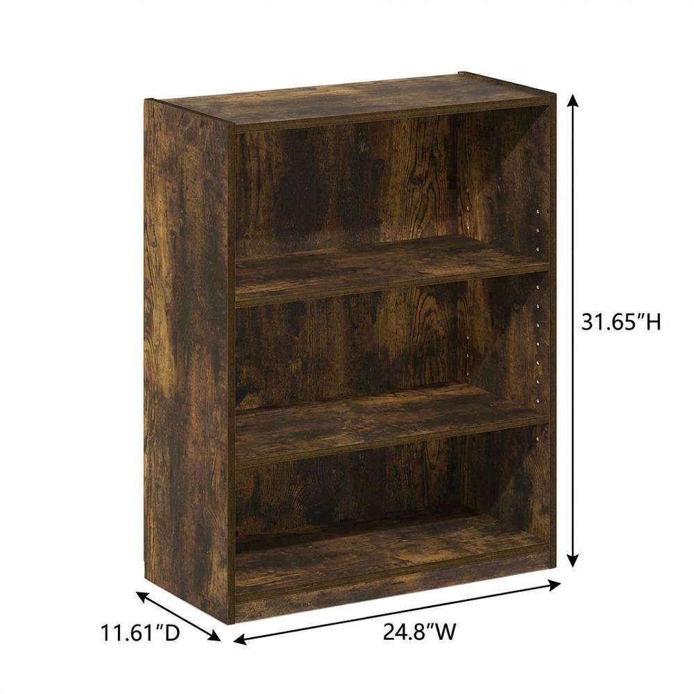 Wooden Bookcase with Open Shelves and Quality Craftsmanship