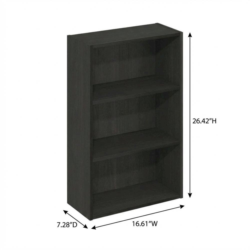 Wood bookcase with ample storage and modern design, ideal for home or office use