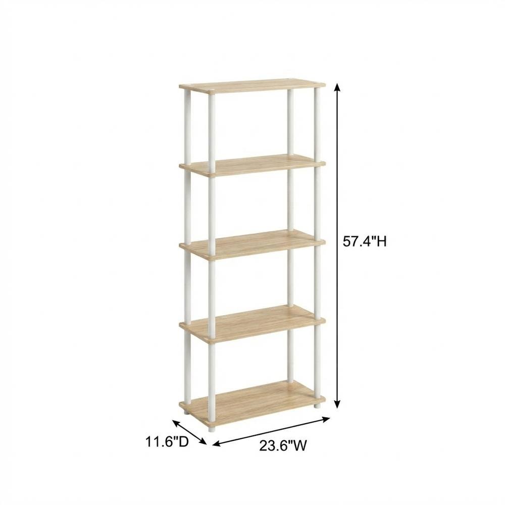 Wooden bookcase with clean design and sturdy construction