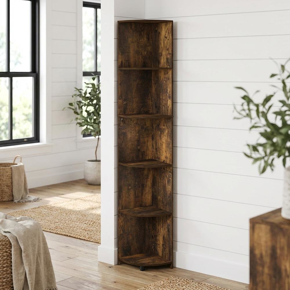 Wood bookcase with sleek design, durable construction and versatile storage