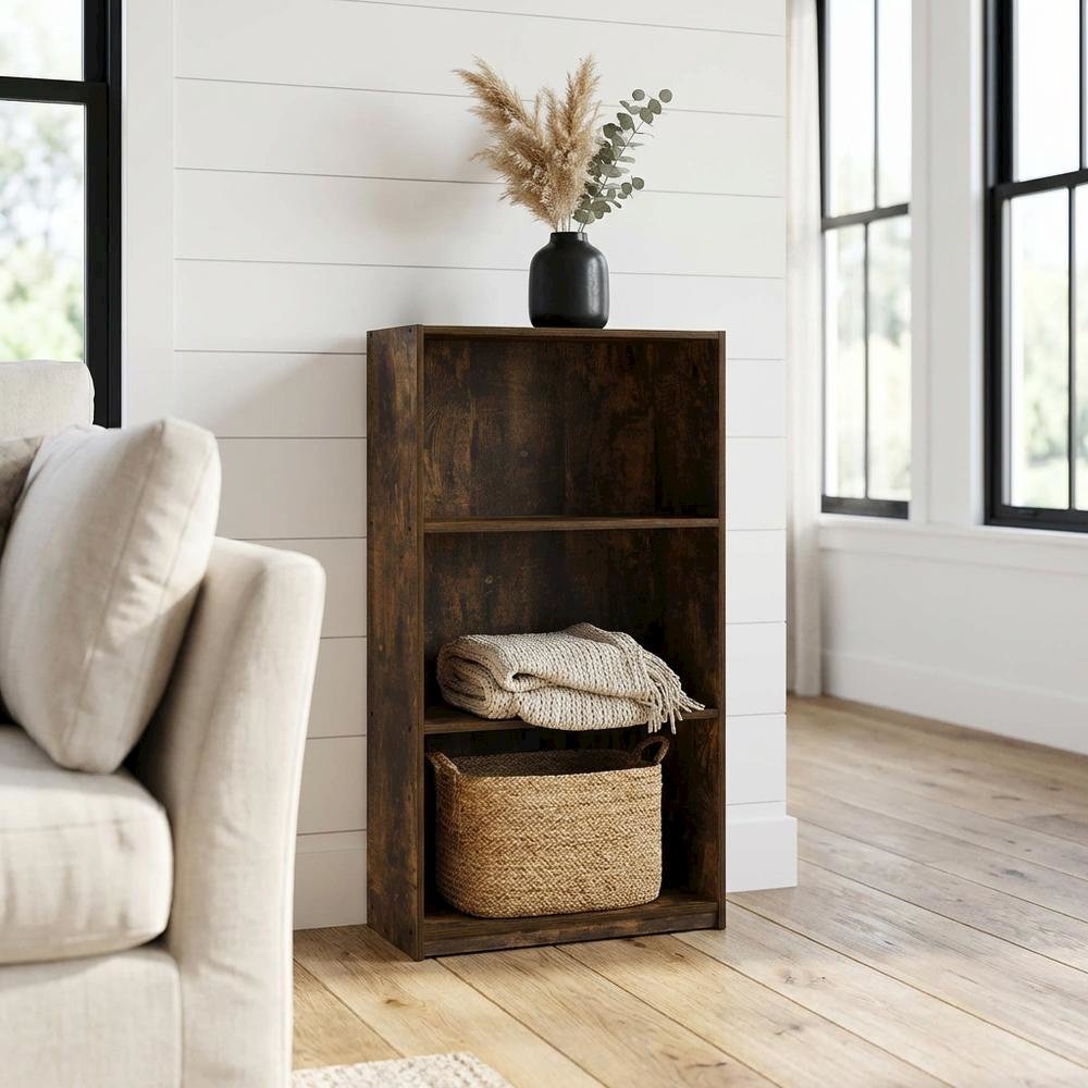 Wooden bookcase with minimalist design and sturdy construction