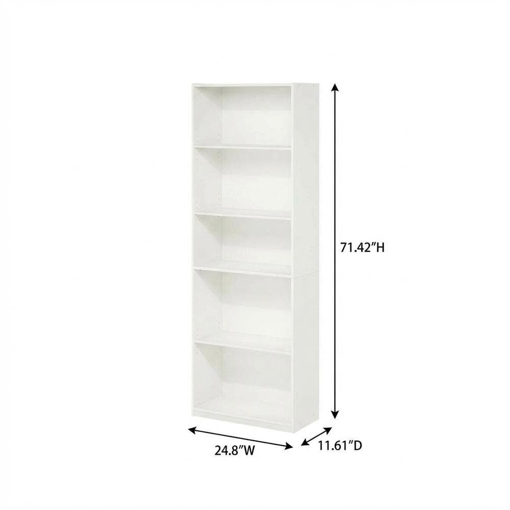 Wooden Bookcase with Adjustable Shelves for Home Office Storage