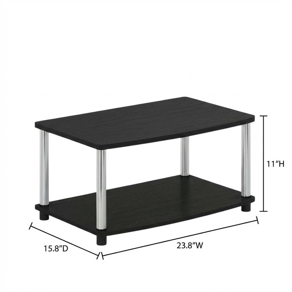 Wooden TV Stand with Americano/Chrome Finish, Elevated Design, No Tools Required