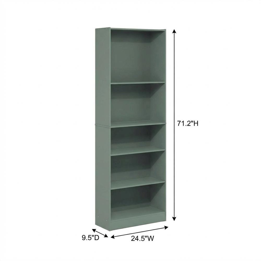 Wooden Bookcase in Classic Design with Adjustable Shelves for Living Room Spaces