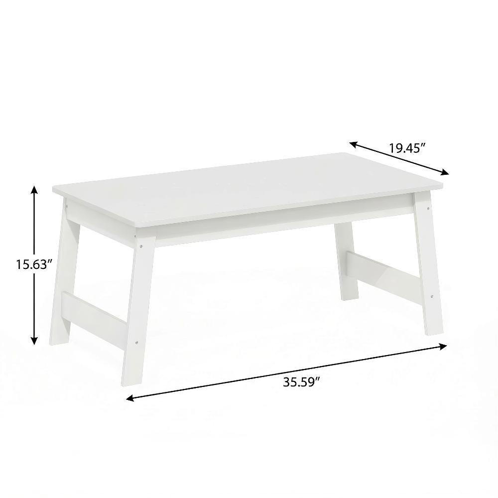 White Coffee Table with Minimalist Design and Lightweight Build