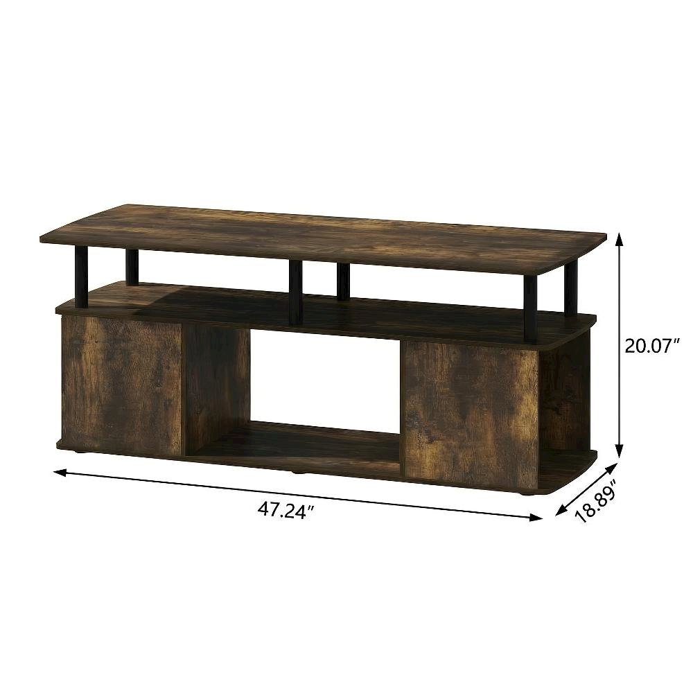 Amber Pine and Black Utility Coffee Table with Sturdy Frame and Modern Design