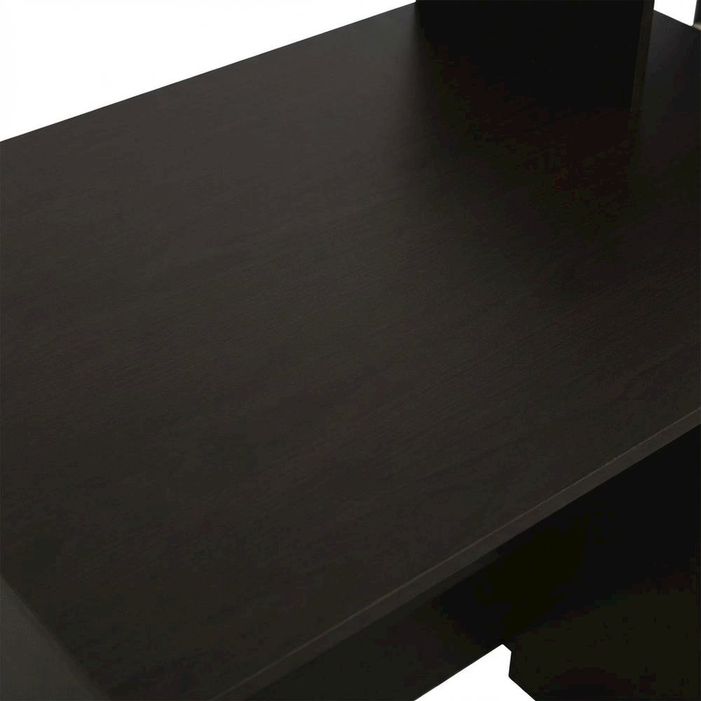Espresso and Black Home Office Desk with Spacious Work Surface and Sturdy Build