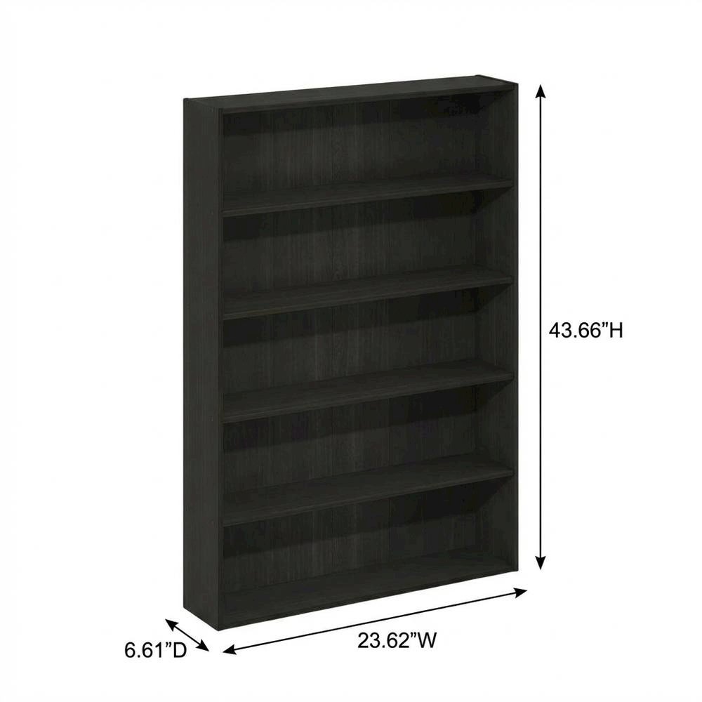 Wooden bookcase with open-back design for living room storage