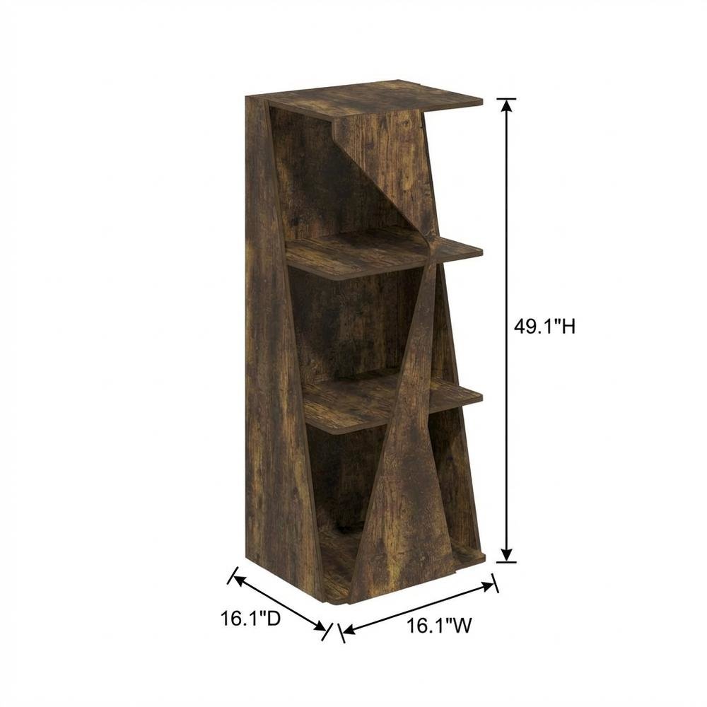 Stackable 2-in-1 Bookshelf with 4-Tier Corner Design and Display Shelf