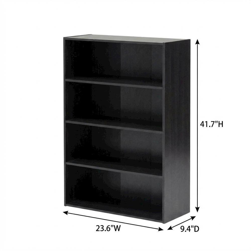 Espresso 4-Tier Open Shelf Bookcase with Spacious Storage