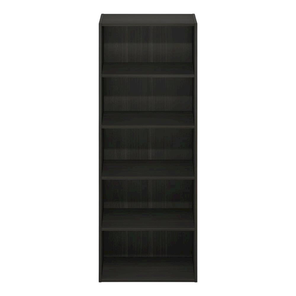 Wooden bookcase with open shelving and sturdy construction
