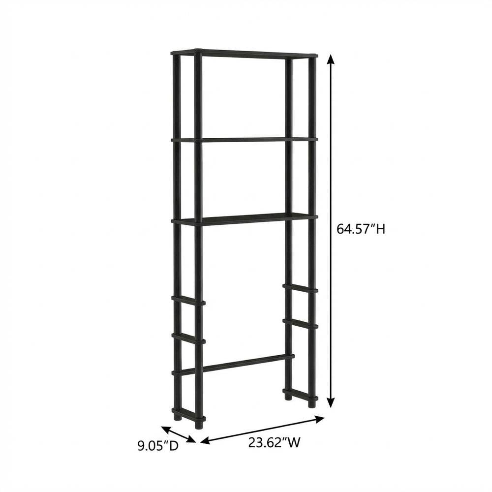 Espresso Toilet Space Saver with 3 Shelves and Sturdy Design