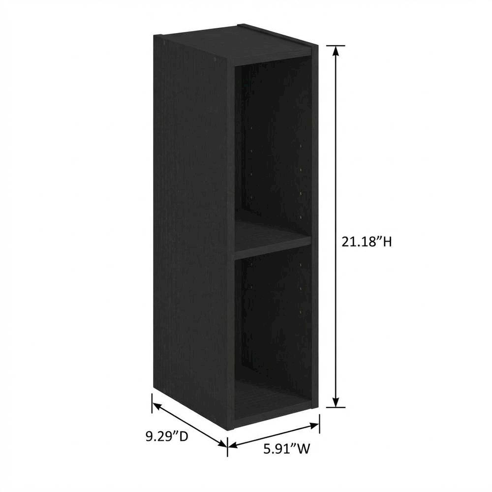 Wooden bookcase in black with compact size and sturdy construction