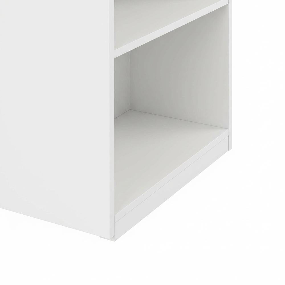 Wooden bookcase with open shelving for home storage
