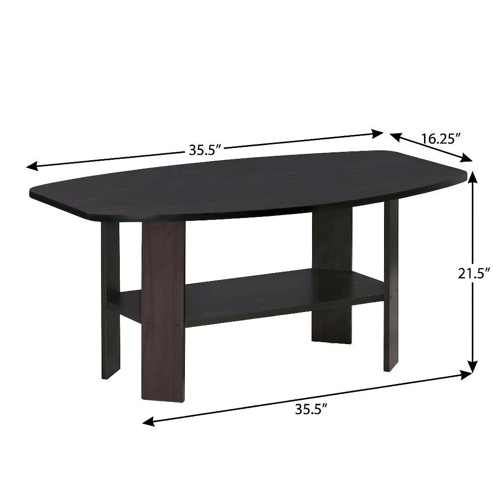 Dark Walnut Coffee Table with Simple Design and Sturdy Construction