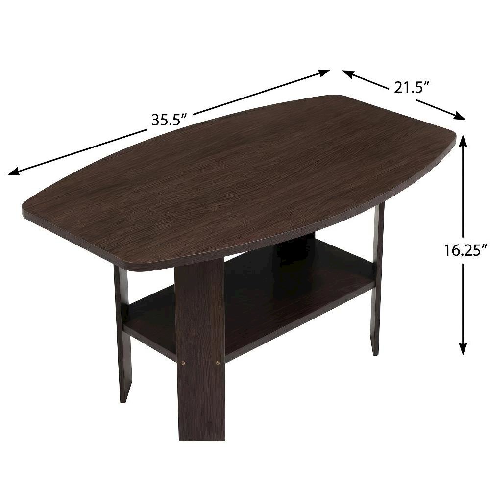 Dark Brown Coffee Table with Simple Design and Sturdy Wood Construction
