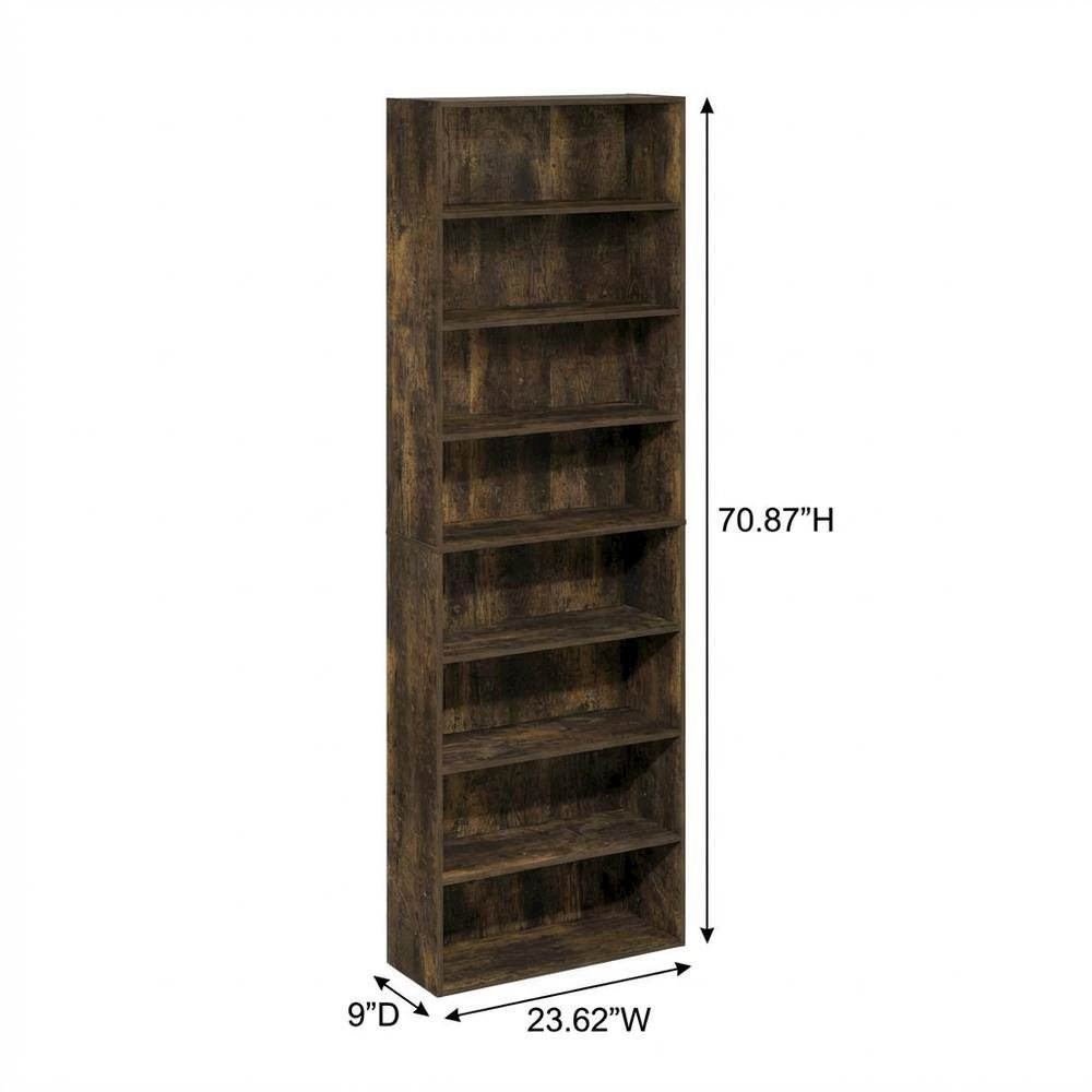 Wooden bookcase with open shelving for home or office use