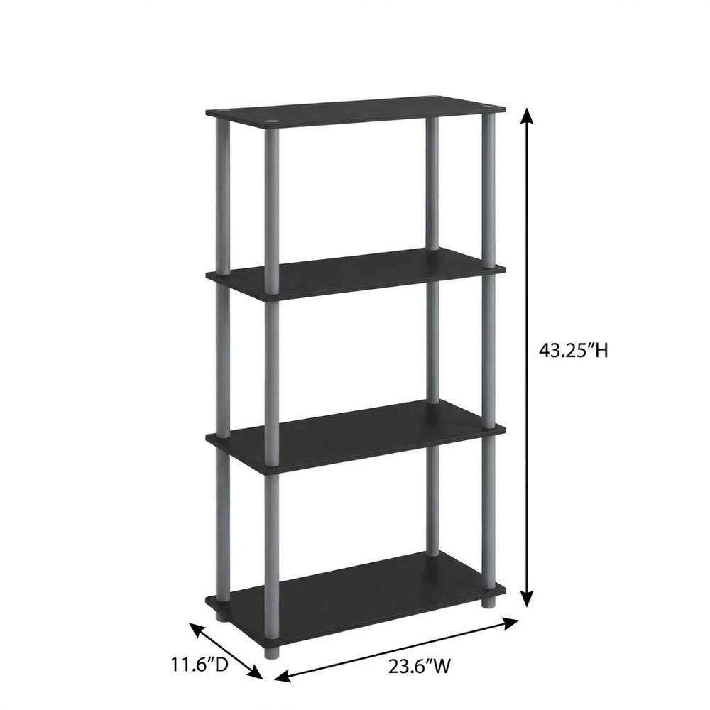 Wooden bookcase with open shelf design for versatile storage