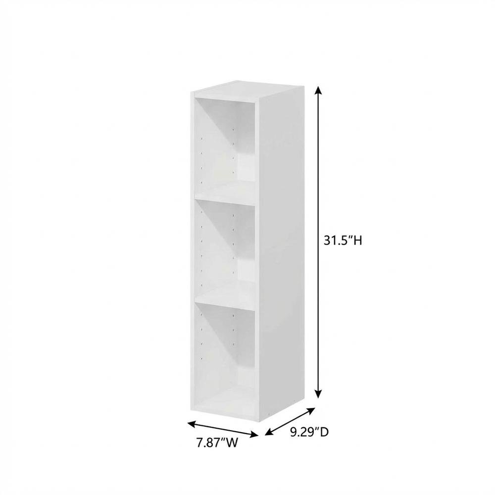 Wooden white bookcase with compact design for versatile storage
