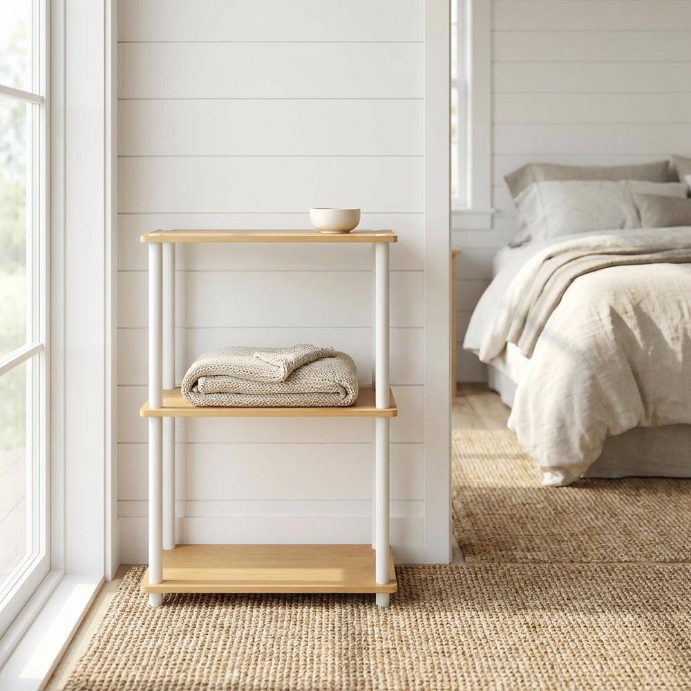 Wooden bookcase with modern design for living room or office storage