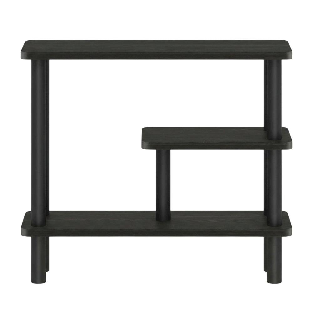Brown Slim Entryway Storage Rack, Composite Wood, 4 Shelves, Wall-Side