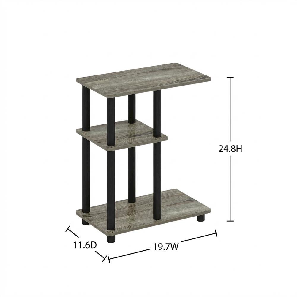 French Oak, C-Shape Side Table, Quality Build, Durable Wood Frame