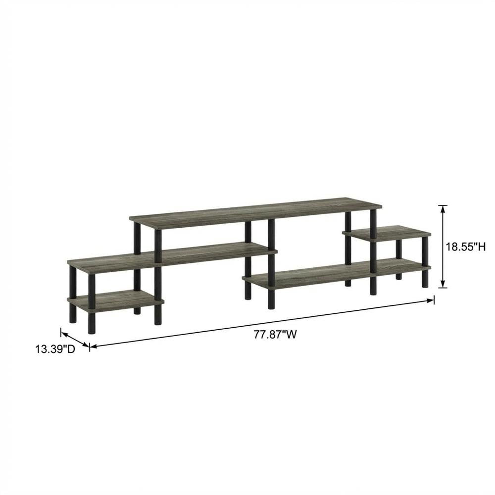 Wooden TV stand for 80 inch TVs with modern design and sturdy build