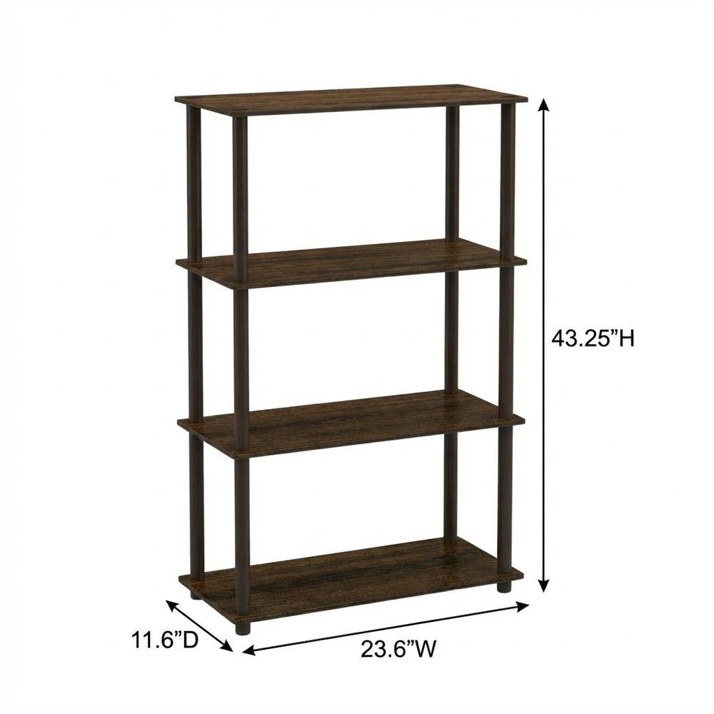 Wooden bookcase with versatile storage for home or office use