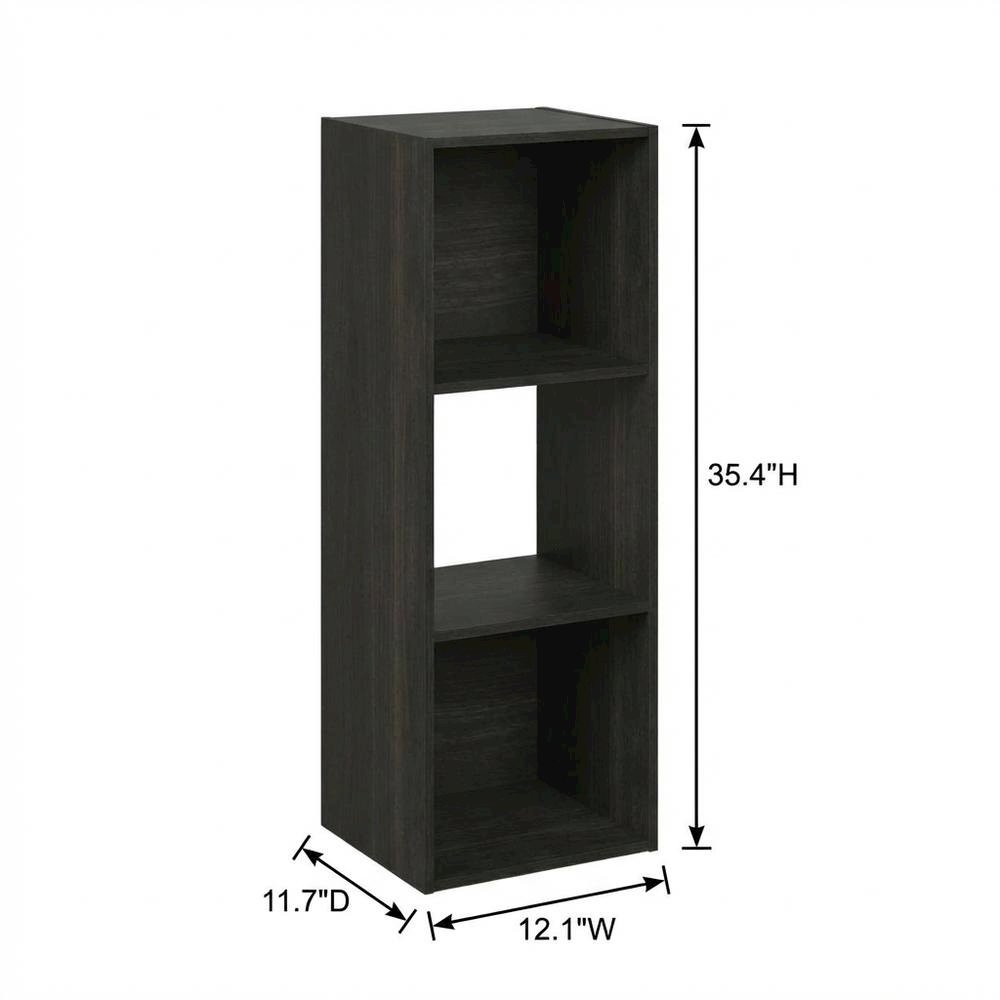 Wood Bookcase in Warm Brown Finish with Sturdy Design for Home Storage