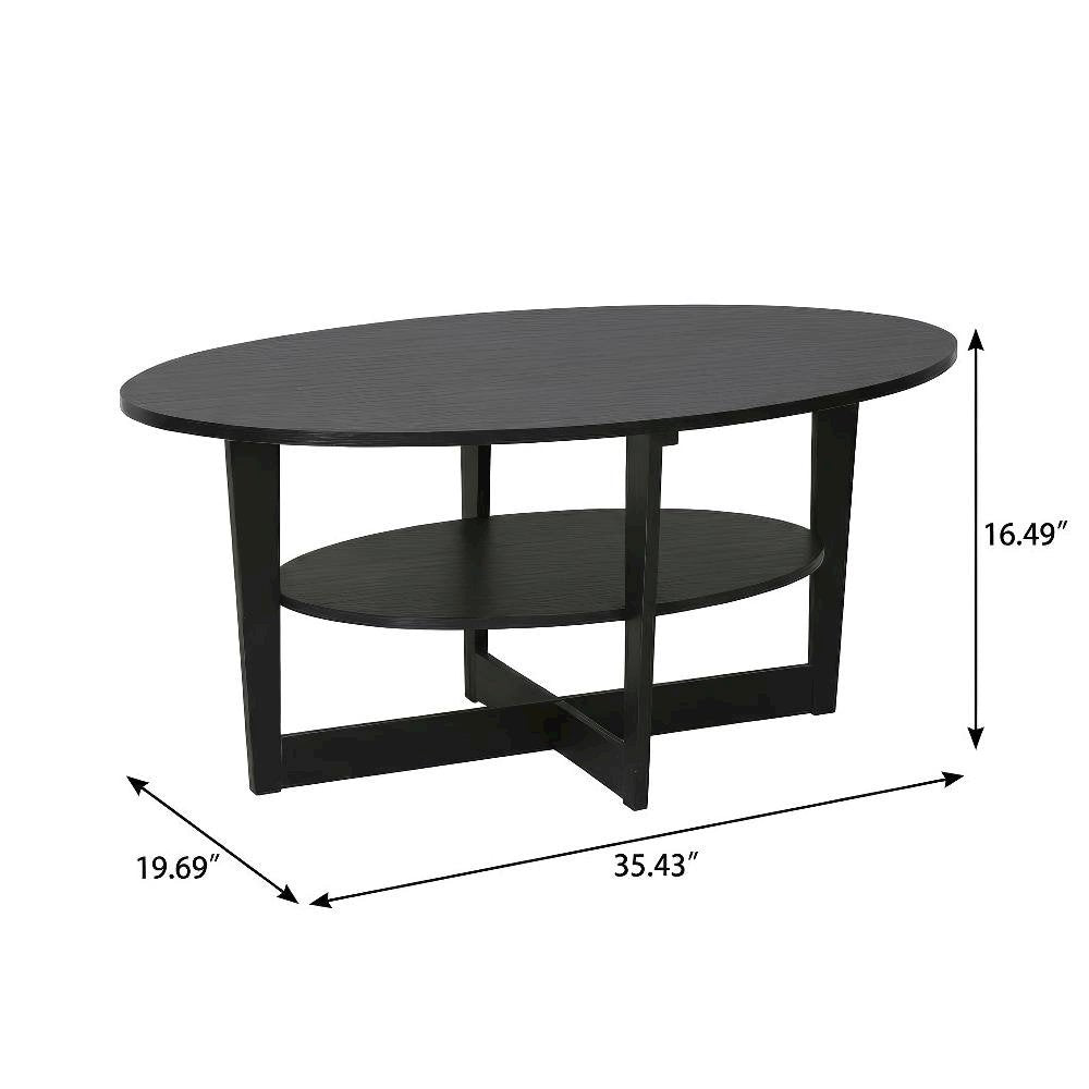 Round Walnut Coffee Table with Sturdy Wood Base and Smooth Finish