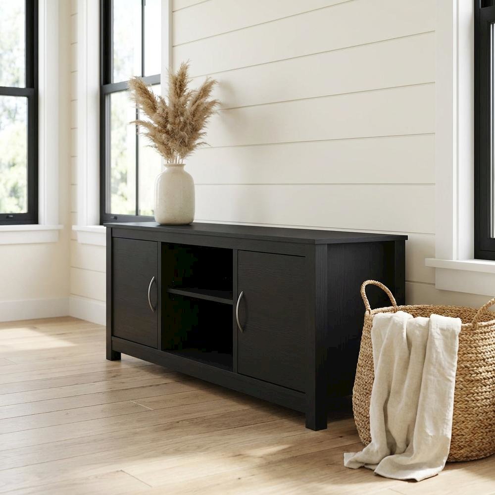 Wooden TV Stand for 65 Inch Screens with Storage and Modern Design