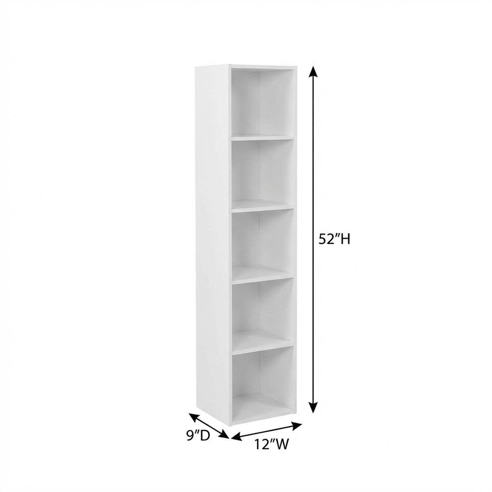 Wooden 5-Tier Open Shelf Closet and Storage Organizer for Multiuse Spaces