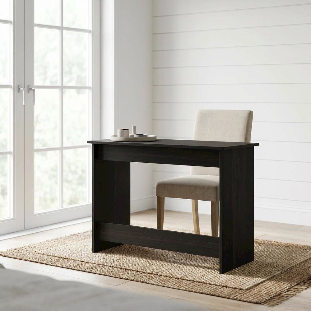 Black Espresso Computer Desk With Modern Workspace Design