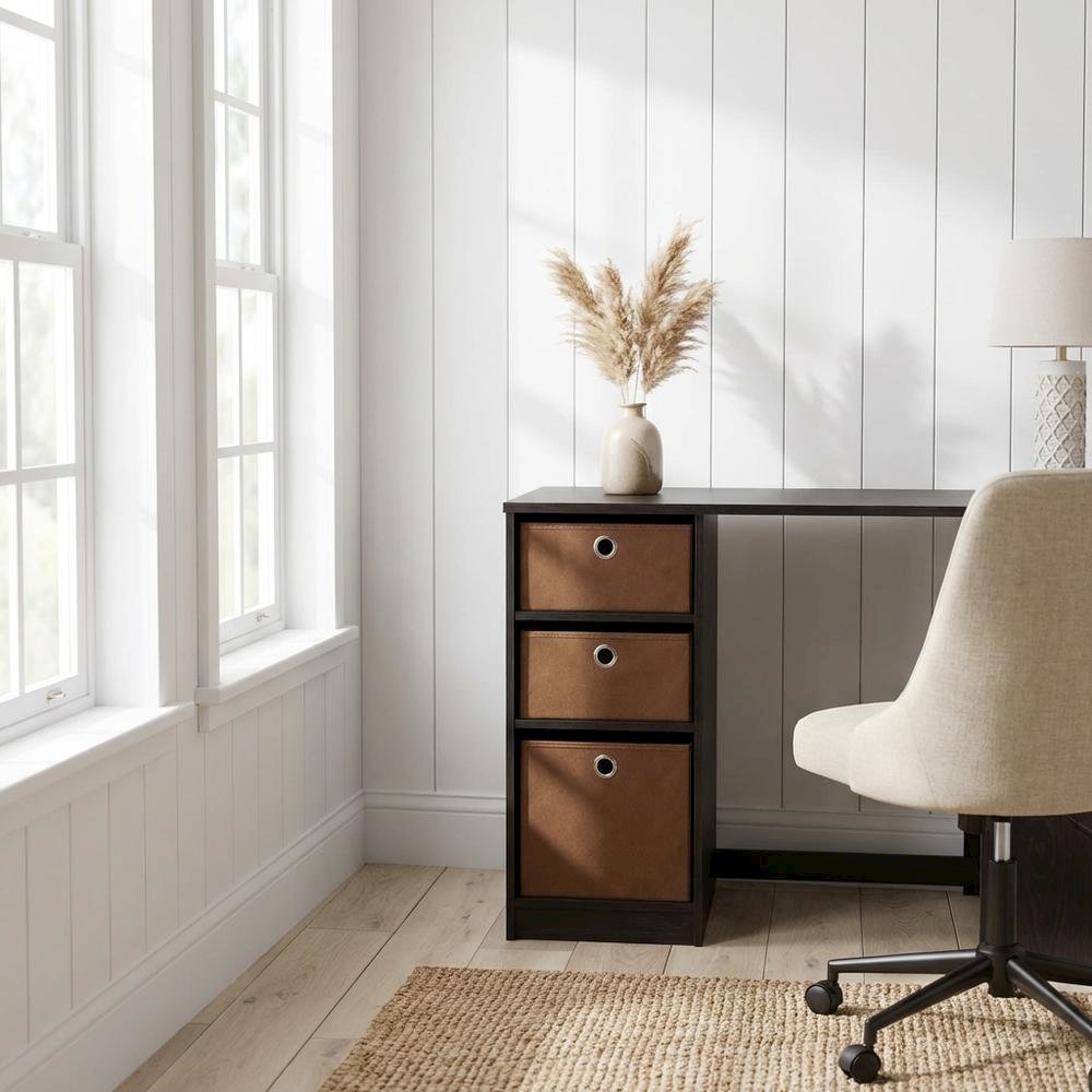 Modern Espresso Computer Desk with Spacious Surface and Sturdy Build