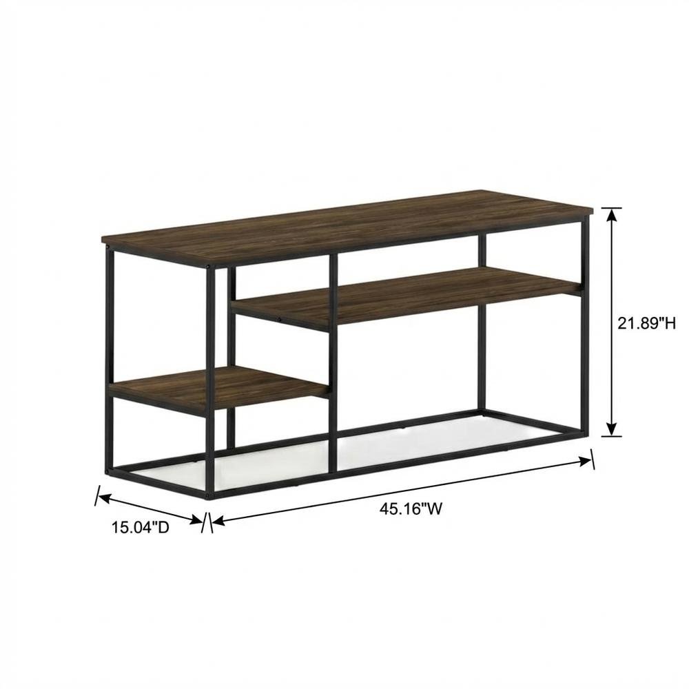 Modern TV stand, up to 50-inch TVs in Columbia Walnut finish, composite wood