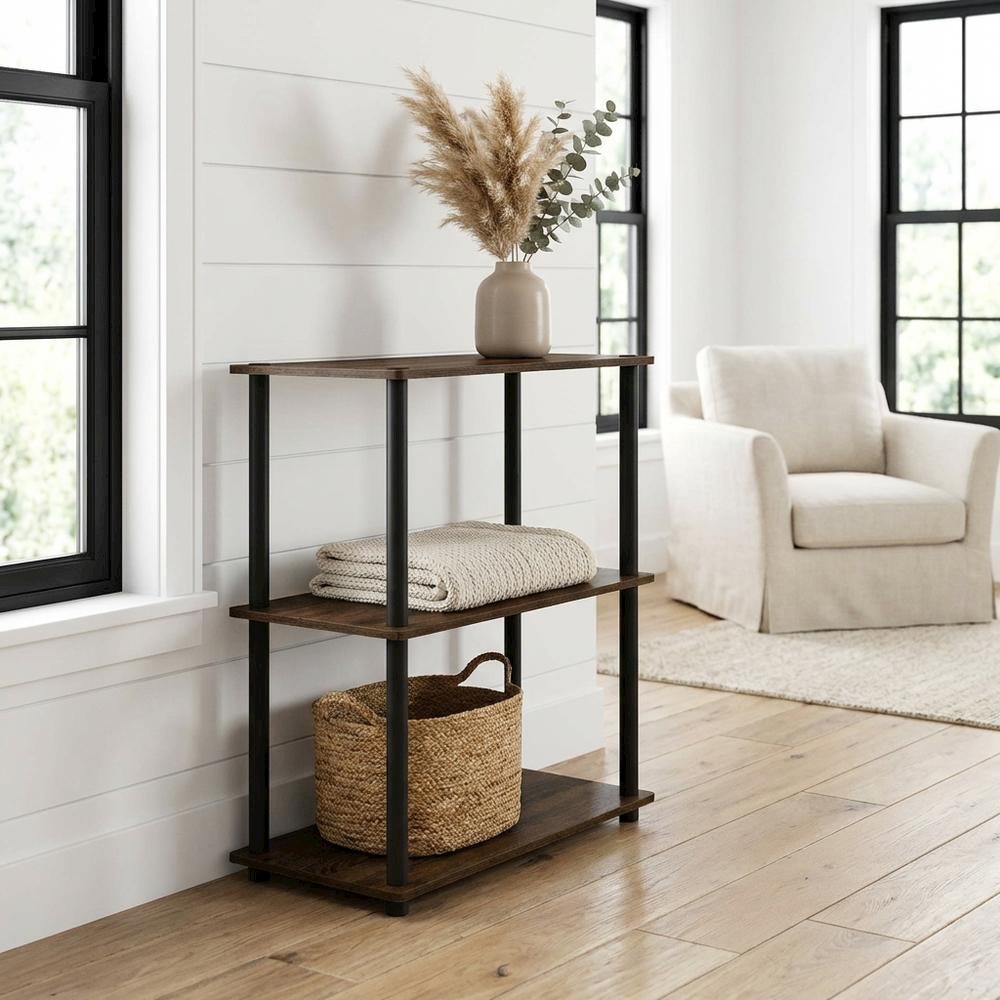 Wooden bookcase with sleek design for home storage