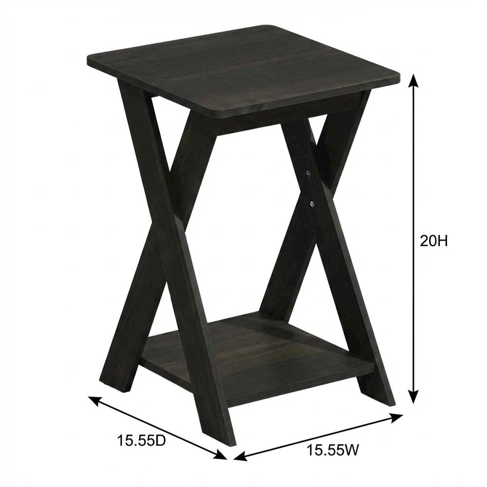 Black espresso end table with sleek surface and versatile design