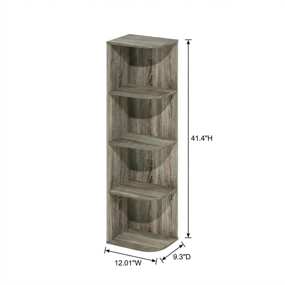 Corner Storage Bookcase with French Oak Finish for Living Spaces