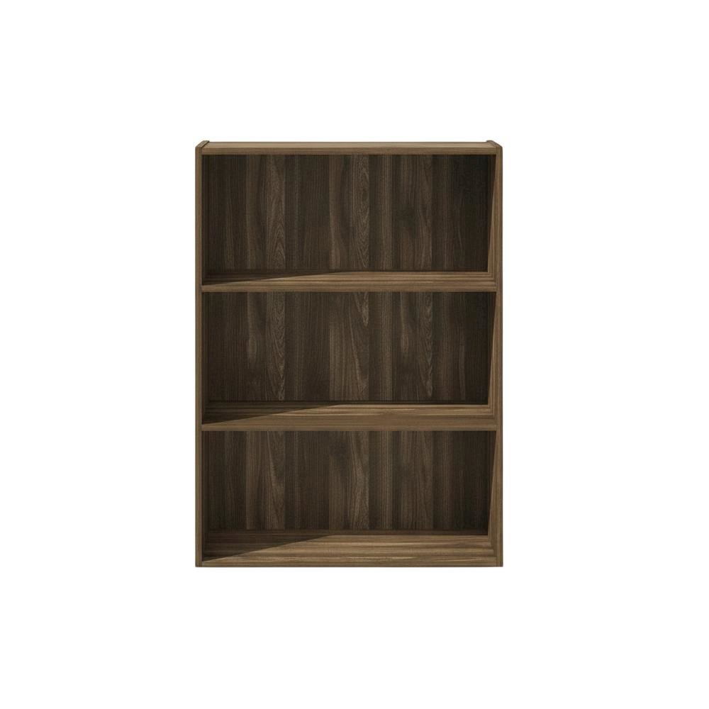 3-Tier Open Shelf Bookcase in Columbia Walnut Wood for Storage