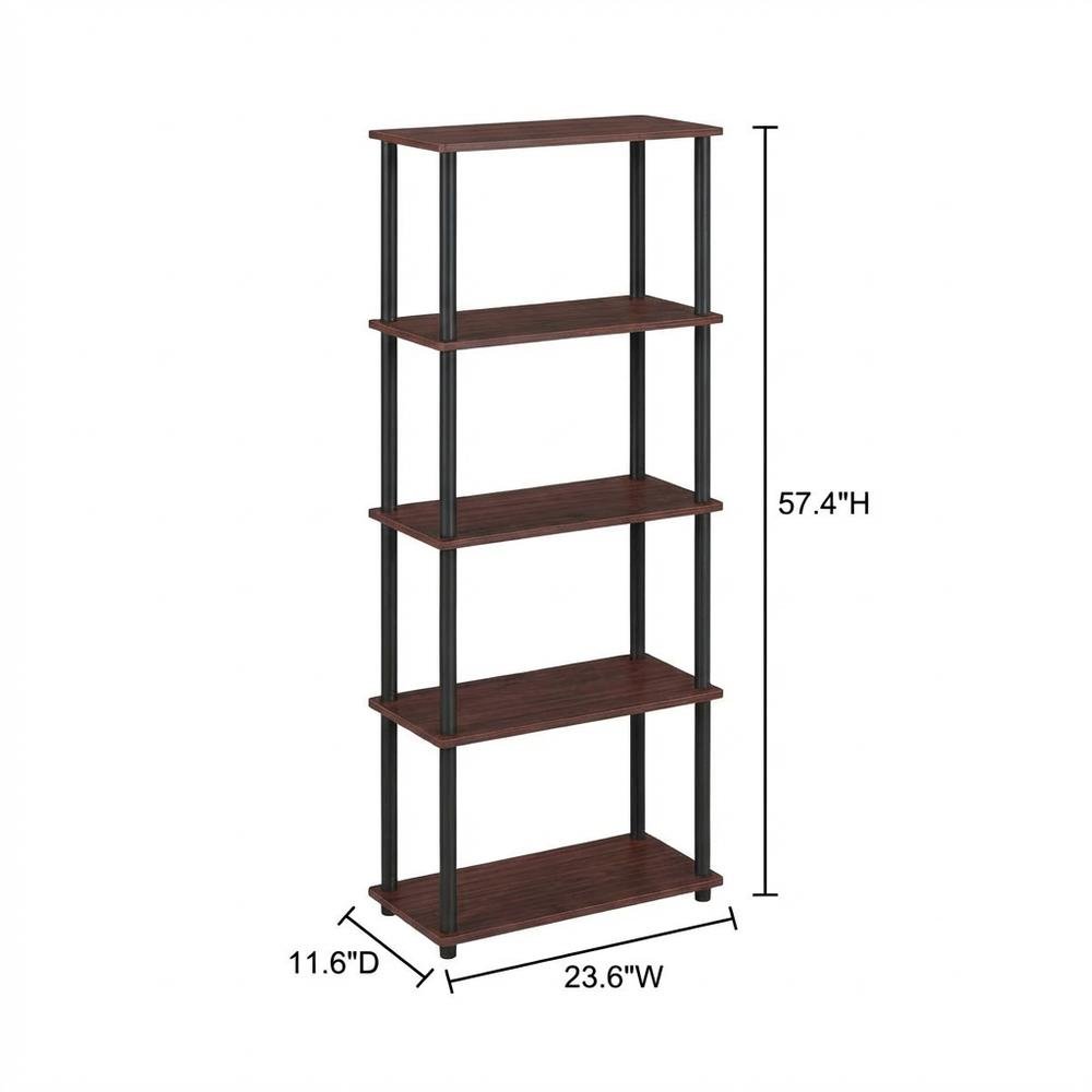 Wooden bookcase with sleek design and versatile storage