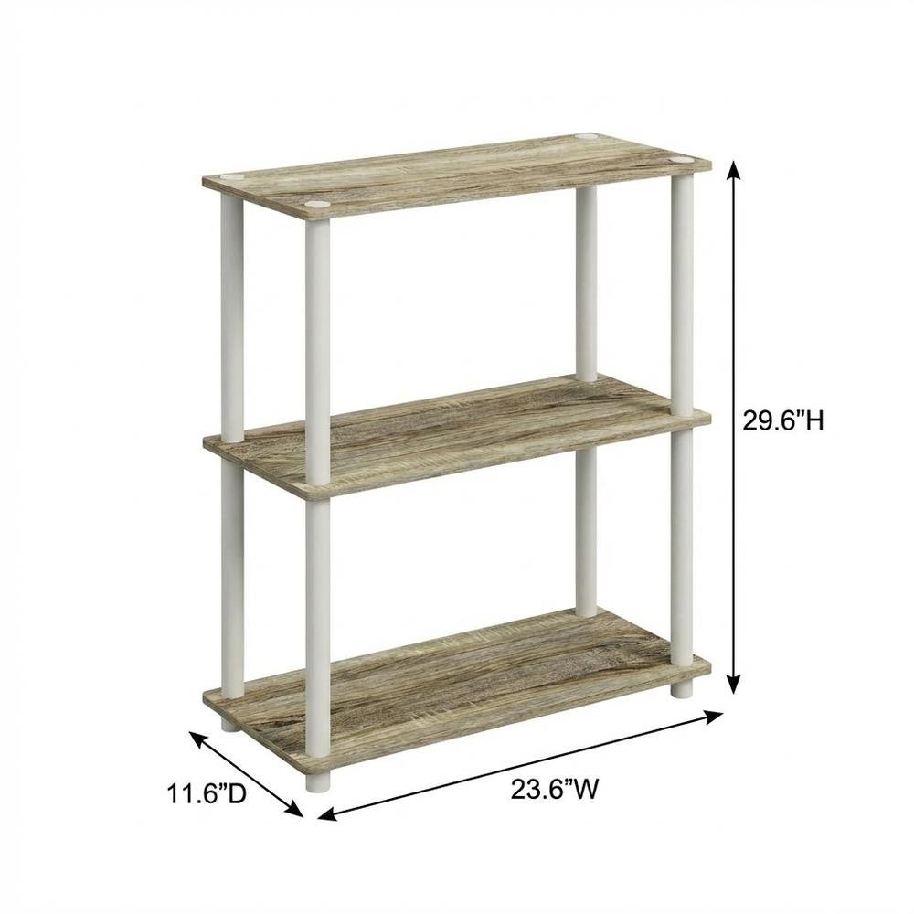 Wooden bookcase with open shelving for versatile storage