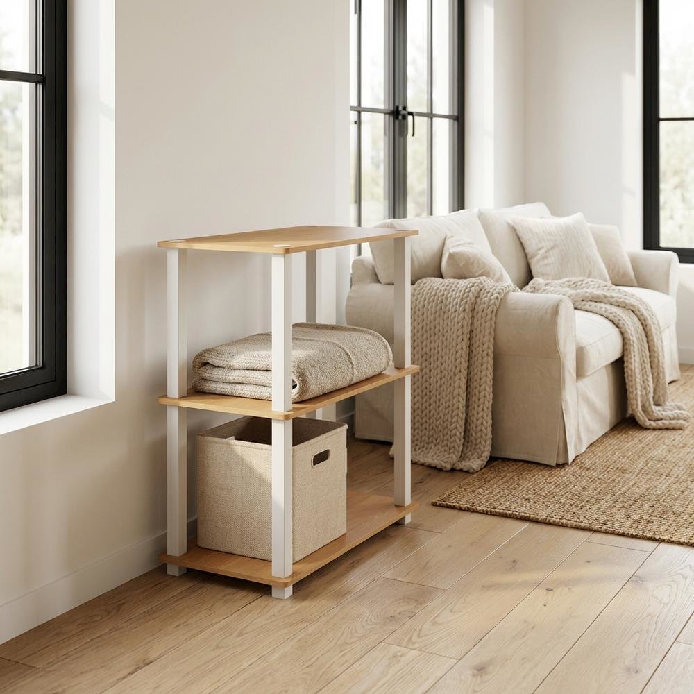 Wood Bookcase with Open Shelves for Living Room Storage