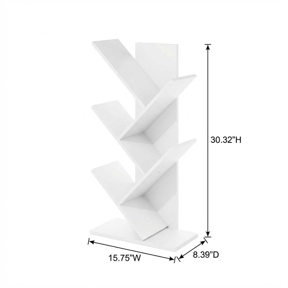 Wooden White Bookcase with Compact Design for Home Storage
