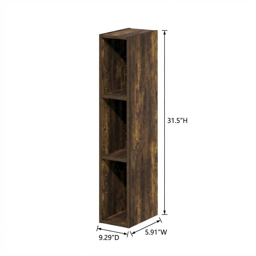 Wooden bookcase in finish with adjustable shelves for versatile storage