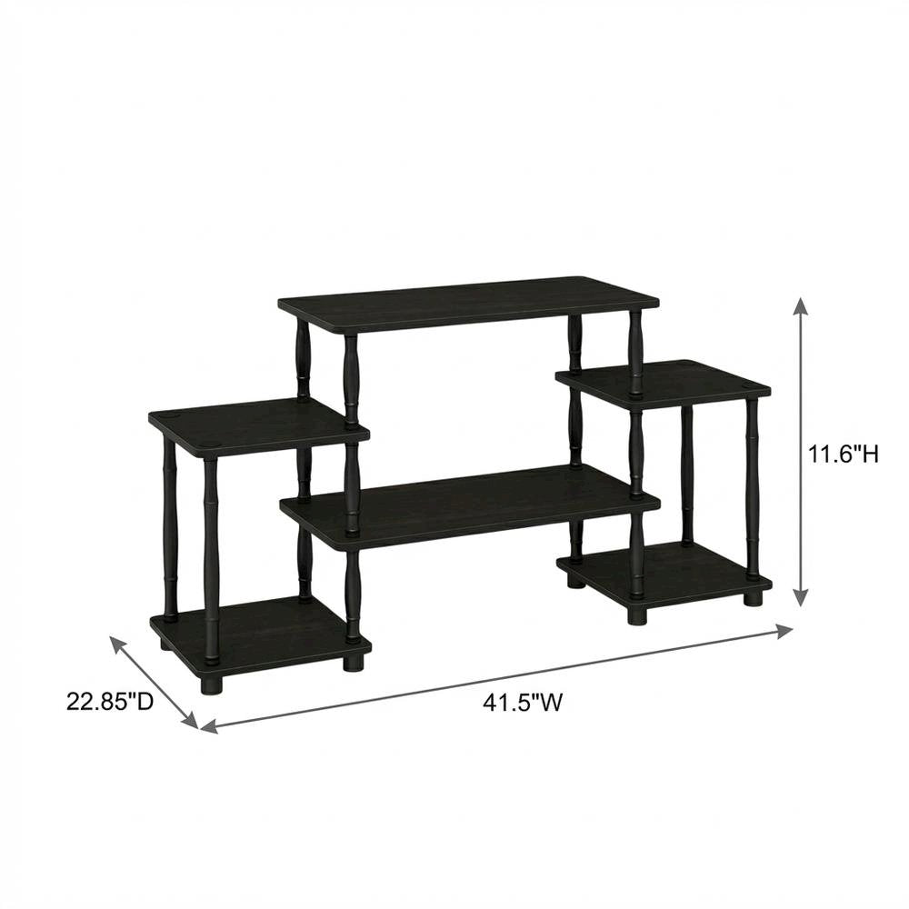 Espresso and Black Entertainment Center with Bamboo Tubes, Modern Design